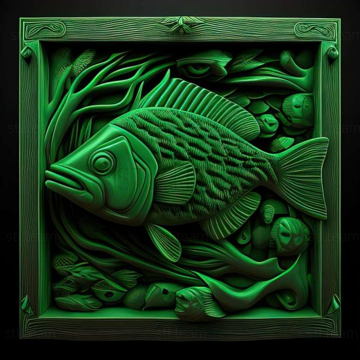 3D модель Зеленая рыба пунтиус (STL)
